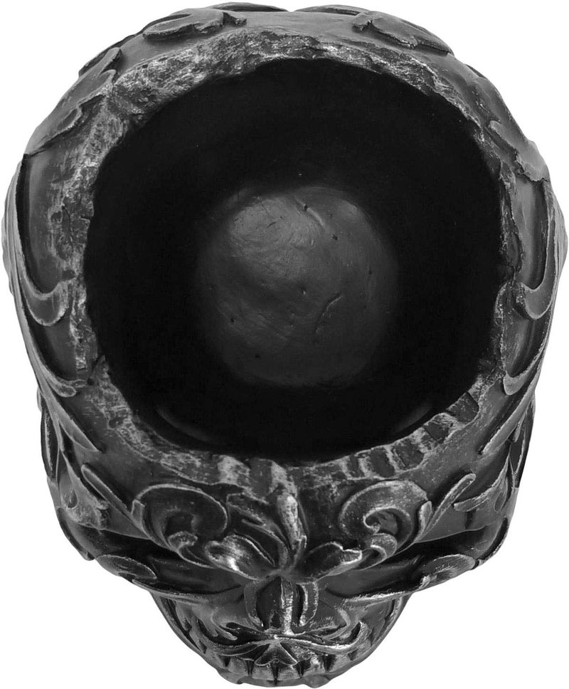 DWK Skull Victorian Gothic Decorative Pen Holder | Goth Office Supplies and Black Desk Organizers and Accessories | Gothic Halloween Desk Decorations - 5" - Image 5